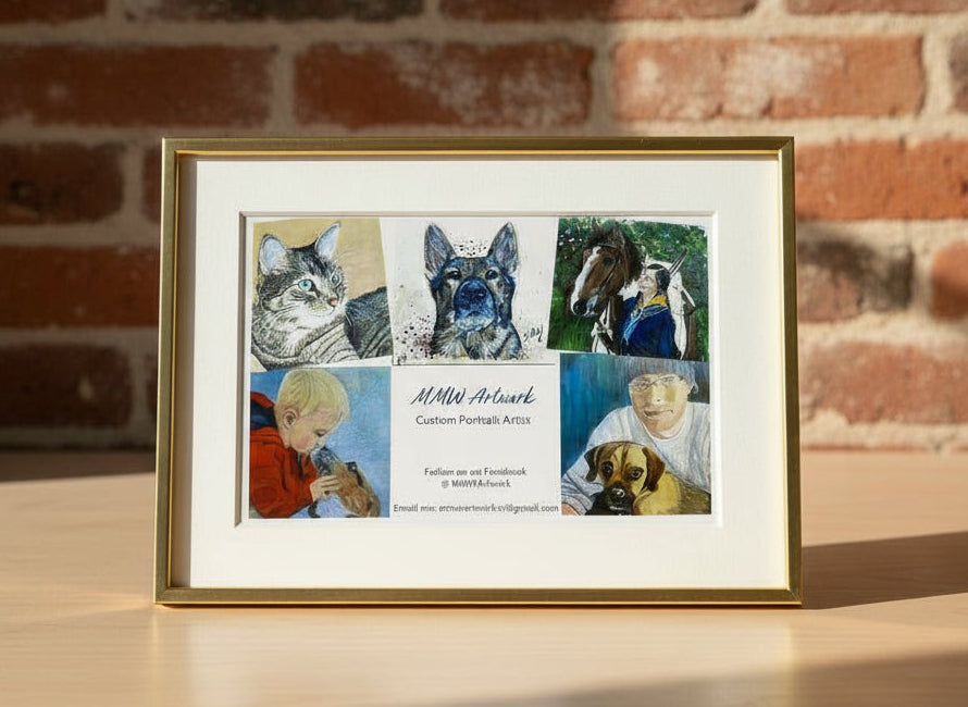 Commission a custom pet portrait by Wisconsin Artist Michele Wiesen. Email MMWARTWORK@gmail.com