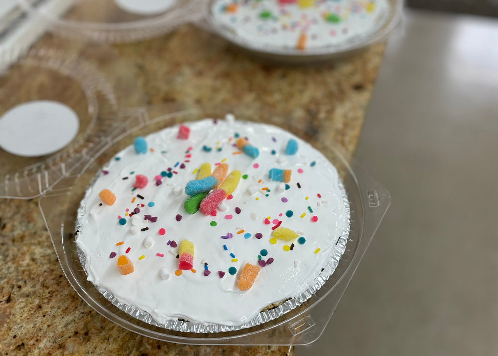 Gummy worm ice cream pie dessert
