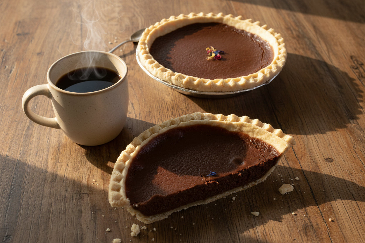 Sweet Pea's baked chocolate custard pie.