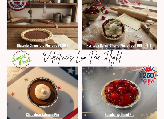 Sweet Pea's America's 250th Then & Now Limited Edition Valentine's Lux 5" Pie Flight.